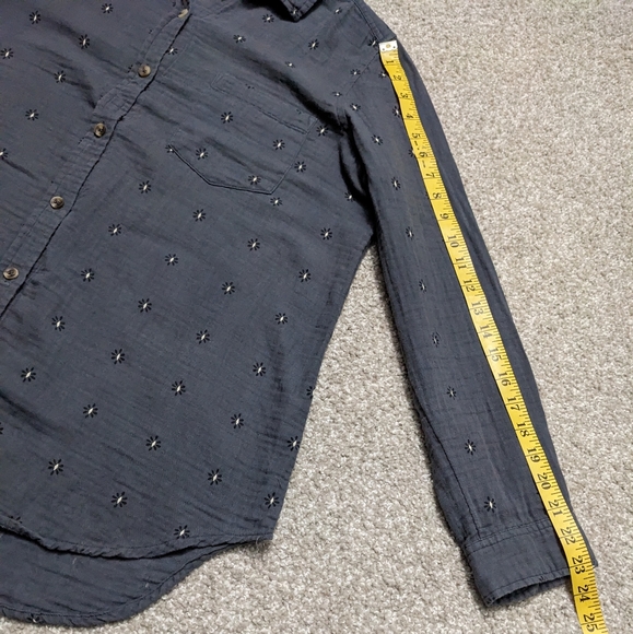 (2/$25) Sonoma high low button up long sleeve blouse grey 100% cotton - Picture 14 of 15